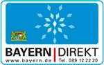 Logo BAYERN&nbsp;|&nbsp;DIREKT - www.bayern.de Tel. +49 (0)89 12 22 20