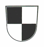 Wappen der Stadt Weißenstadt; Geviert von Schwarz und Silber.