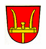 Wappen des Marktes Kipfenberg; In Rot ein goldener Wagenkipf.